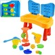 image 4 of Sand and Water Activity Table XL with Double Compartment, Waterfall Lids, and 25 Accessories – Outdoor Play Set with Lids and Water Mill