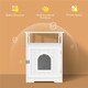 image 6 of Yaheetech Wooden Cat Litter Box with Open Shelf White | One Size