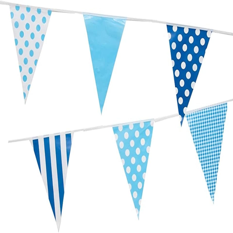 image 1 of Blue Mix Baby Shower Party Bunting 10m with 20 Pennants