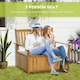 image 3 of Outsunny 2 Seater Wood Garden Storage Bench Outdoor Storage Box Natural