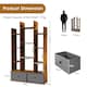 image 2 of COSTWAY Open Back Bookshelf Wood Bookcase Display Shelf Storage Rack Coffee