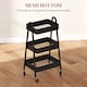 image 6 of HOMCOM 3-Tier Storage Trolley on Wheels, Rolling Utility Cart with Handles, Mobile Kitchen Storage Cart for Living Room, Dining Room, Bedroom, Bathroom, Black