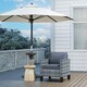 image 9 of Outsunny Single Seater Rattan Garden Armchair, PE Wicker Rattan Chair with Armrests and Cushions, Garden Chair with Galvanised Steel Frame for Conservatory, Porch, Light Grey | Grey | One Size