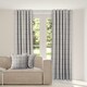 image 2 of OHS Textured Woven Check Eyelet Curtains, 66x90" - Grey