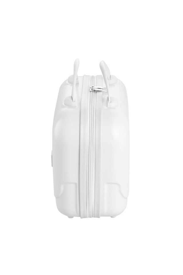 image 1 of Living and Home Portable Lightweight Hard Shell Travel Cosmetic Case | White | Personal Item