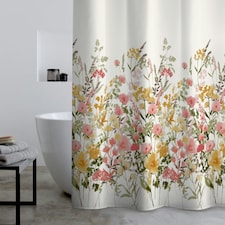 Catherine Lansfield Countryside Floral 180x180cm Shower Curtain Pink | Pink | One Size