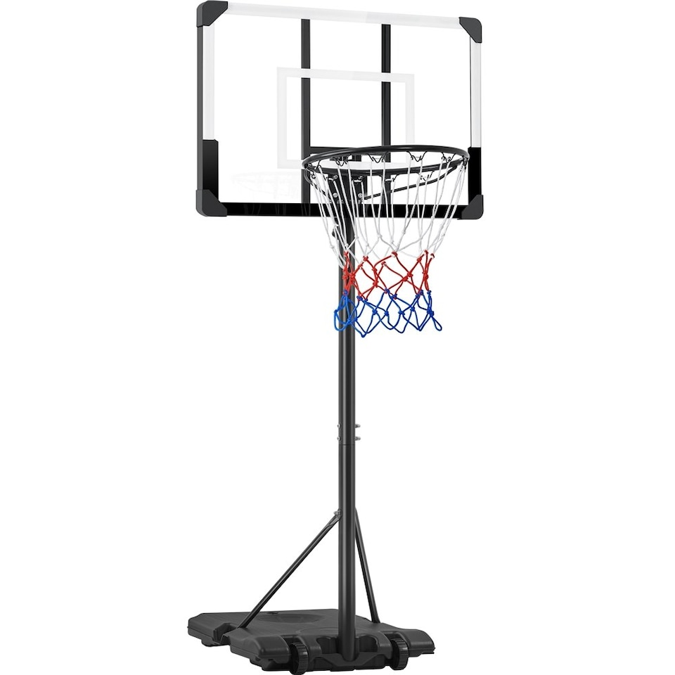 image 1 of Yaheetech Height-Adjustable Basketball Hoop Black/White