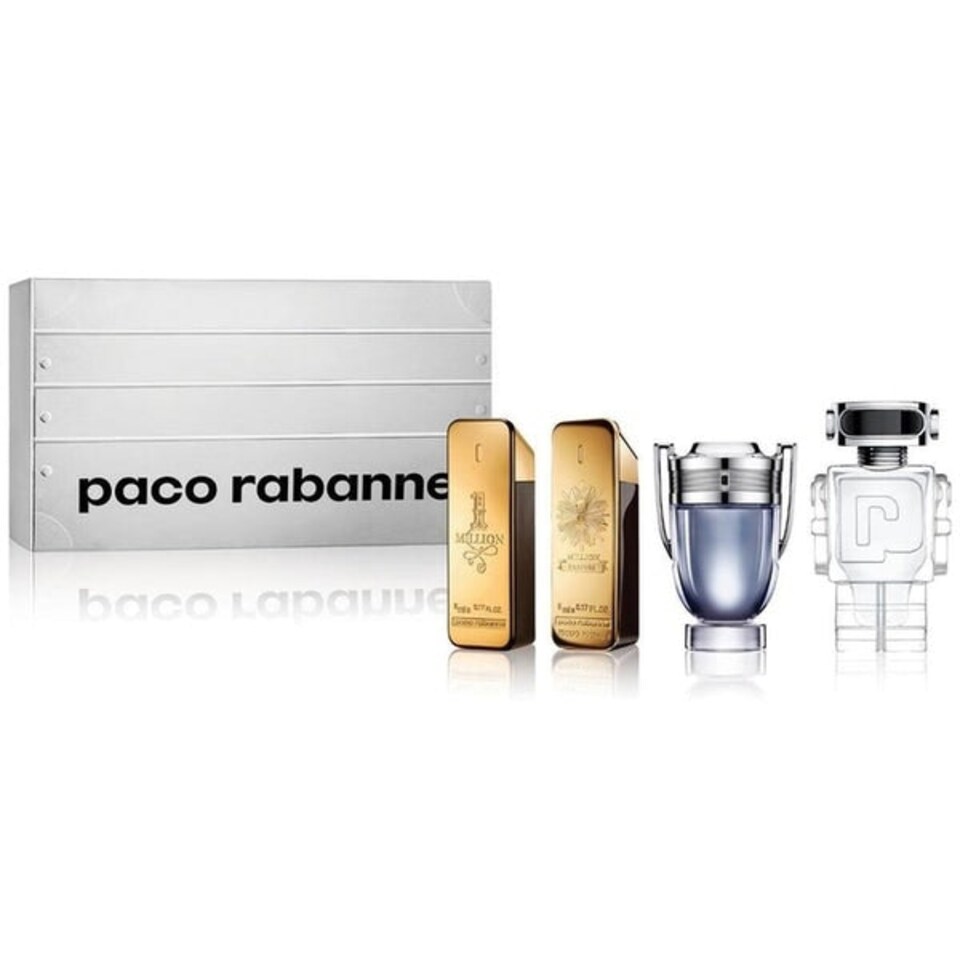Paco Rabanne Miniatures For Him Gift Set 5ml 1 Million EDT + 5ml 1 Million Parfum EDP + 5ml Invictus EDT + 5ml Phantom EDT