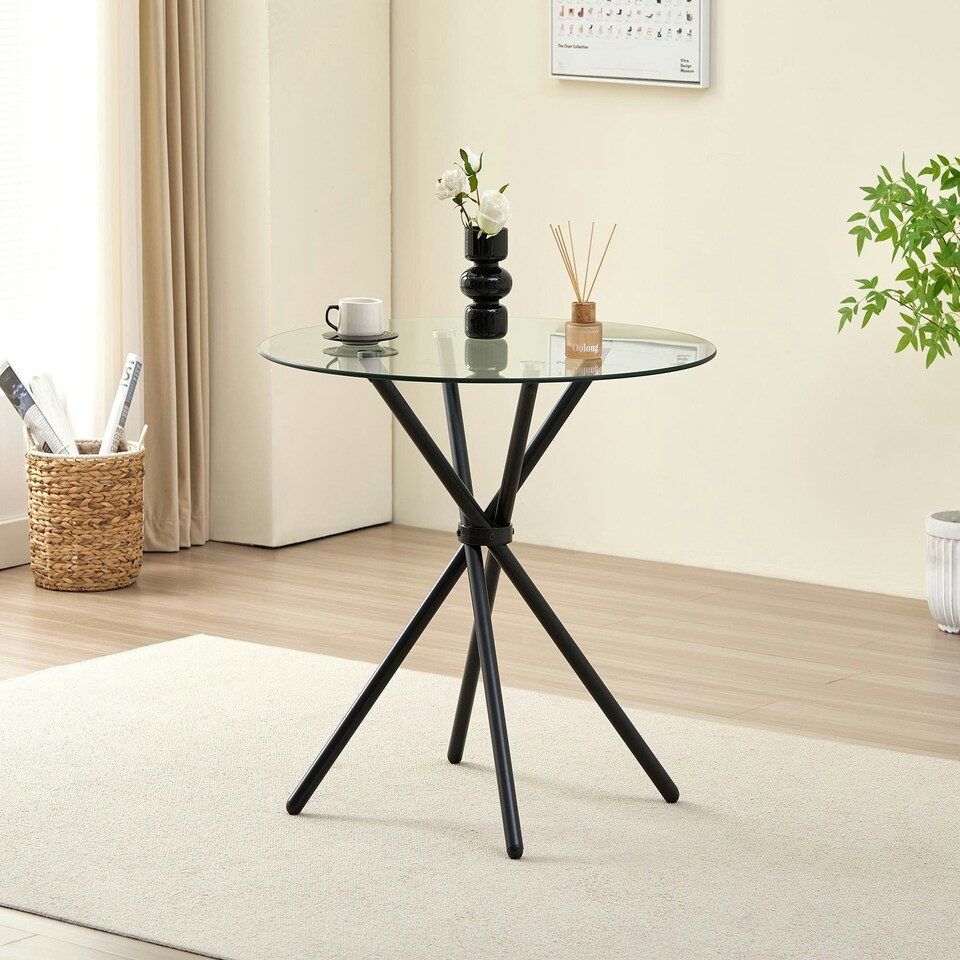 image 1 of New York Dining Table with 4 Charlotte Velvet Chairs Black