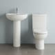 image 3 of Ridley Compact Suite- Toilet with Soft-Close Seat & 550mm Basin Pedestal | White | White | 795 x 365 x 630mm