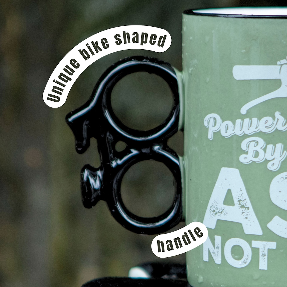 image 1 of Powered By A*s Not Gas Bike Mug - Mens Gift