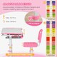 image 5 of HOMCOM Kids Desk and Chair Set w/ Drawer, Pen Slot Hook - Pink 