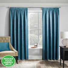 Matrix Teal Curtains 90 x 54 inch (229 x 137 cm) Room Darkening Pencil Pleat Thermal Noise Reducing Curtains for Bedroom and Living Room
