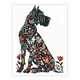 image 3 of Dog Lover Great Dane with Pink Floral Pattern Black Framed Wall Art Print A4