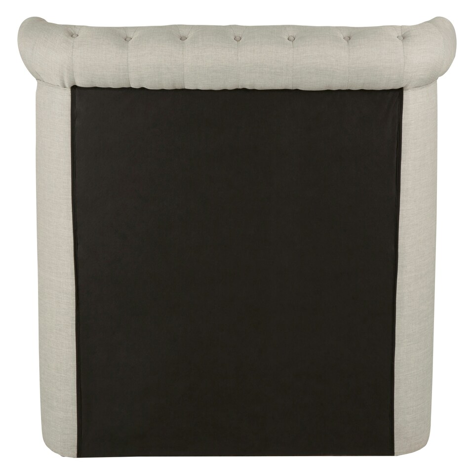 image 1 of Interiors By Premier Contemporary Light Grey Double Ottoman Bed, Elegant Winged Headboard Bedroom Bed, Ottoman Stud Detailed Bed