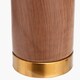 image 5 of Cylinder Wood Effect Ceramic Tall Table Lamp with Shade | Brown | Brown | 1