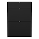 image 2 of Shoes Shoe Cabinet 2 Flip Down Doors + 1 Drawer in Matt Black