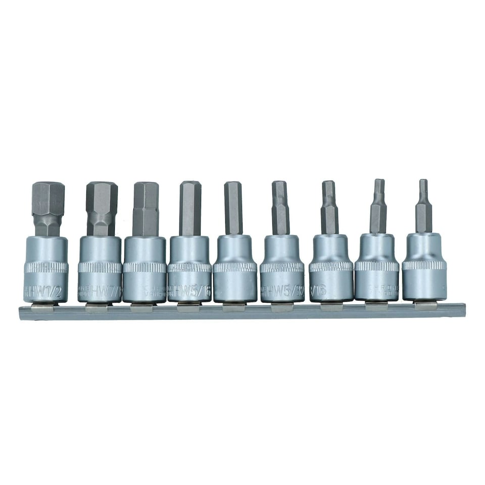 image 1 of AF Allen / Alan / Allan/ Hex Key Socket / Bit Set 3/8" Drive IMPERIAL TE077