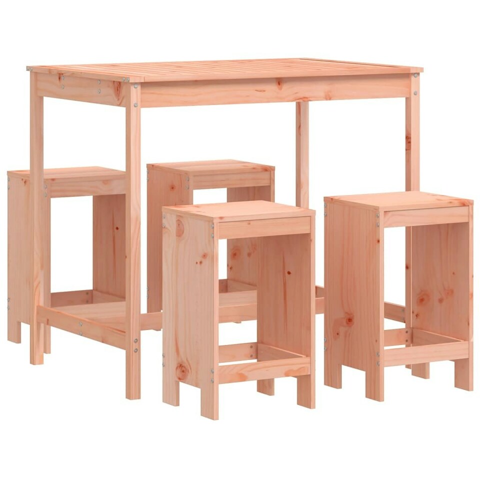 5 Piece Garden Bar Set Solid Wood Douglas Tesco Groceries