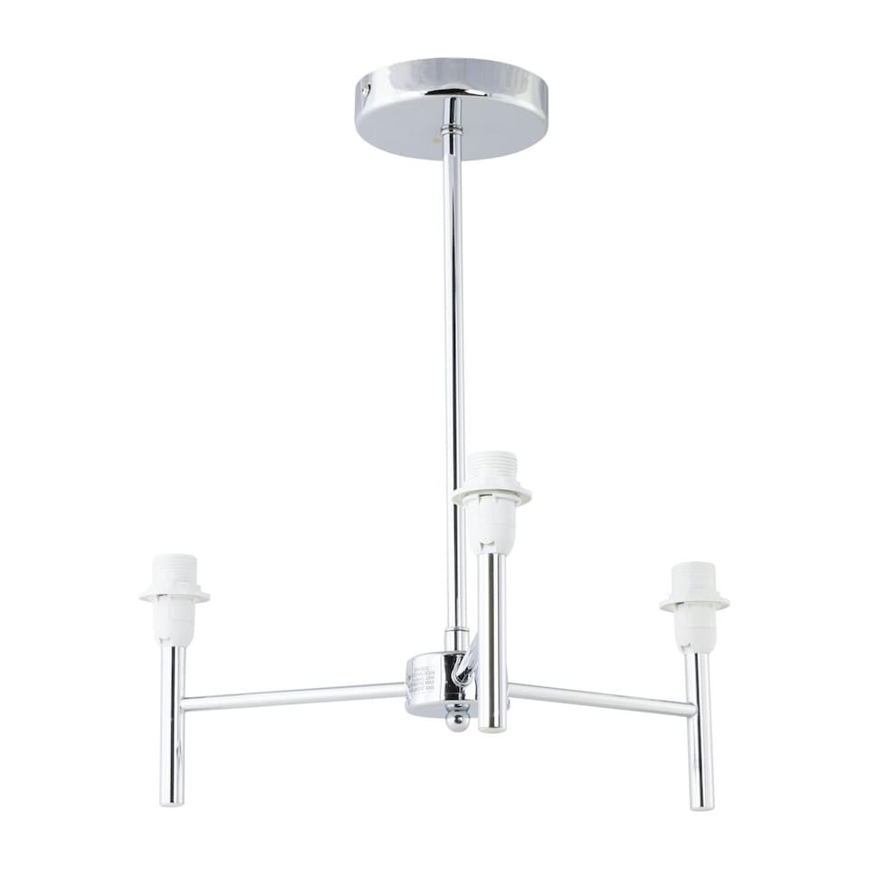 image 1 of Set of 2 Brea - Chrome 3 Arm Semi Flush Fittings Only Chrome