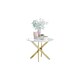 image 1 of Furniturebox Novara 100cm White High Gloss Table (Gold)