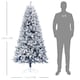 image 5 of HOMCOM 6ft Flocked Artificial Christmas Tree with 700 Snow Frosted Tips, Metal Stand, Snowy Hinged mas Tree, Blue