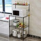 image 2 of Living and Home 4-Tier Microwave Storage Rack with Hooks for Kitchen