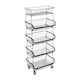 image 1 of Living and Home 5-tiered Kitchen Storage Rack with Casters | Black | 5 Tier
