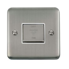 SE HOME Curved Satinless Steel 10A 1 Gang Ingot 3 Pole Fan Isolation Switch White | Stainless Steel