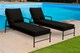image 2 of Sun Lounger Outdoor Garden Deck Bed Cushion Waterproof Recliner Pad Removable Cover | Black