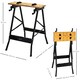 image 3 of DURHAND 4-in-1 Work Bench Adjustable Saw Horse Clamp Table Foldable Grey Black
