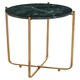 image 3 of Interiors by Premier Marble Top Green Side Table, Open Design Frame Bedside Table, Round End Table for Living Room, Lounge Green