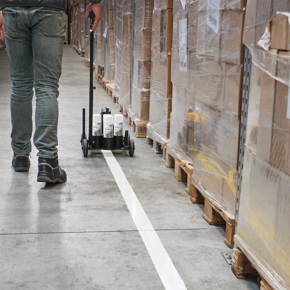 image 1 of Durable DURALINE EasyTrack Floor Marking Trolley | Adjustable Spray Paint Tool