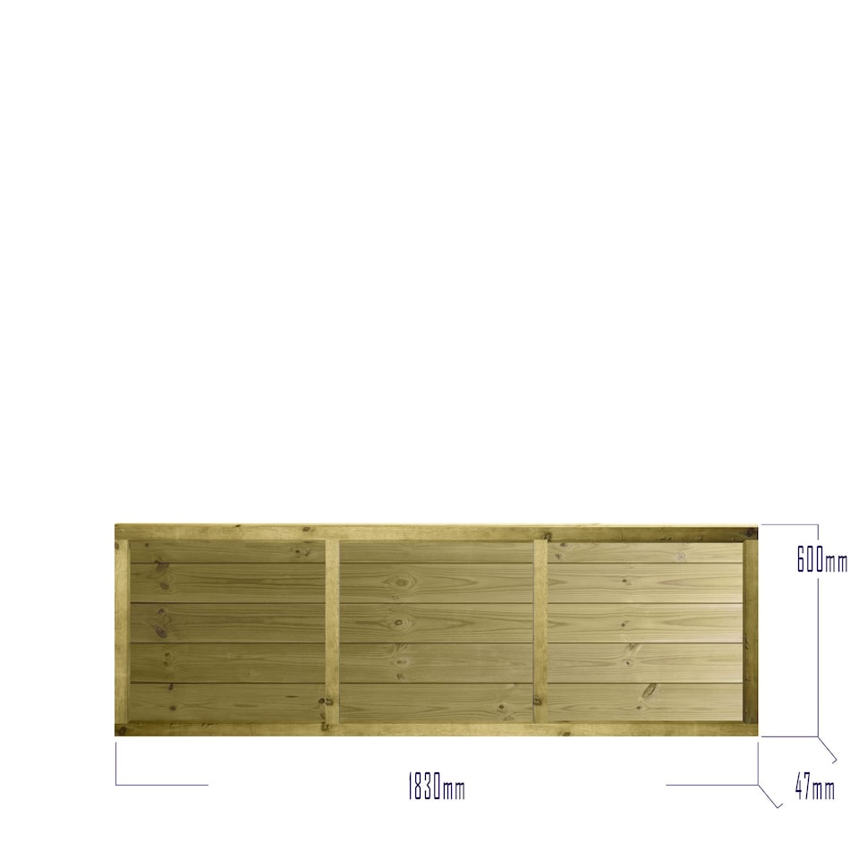 image 1 of Ultimate T&G Horizontal Boards W:6ft x H:2ft Fence Panel Treated Timber (Pack of 4)