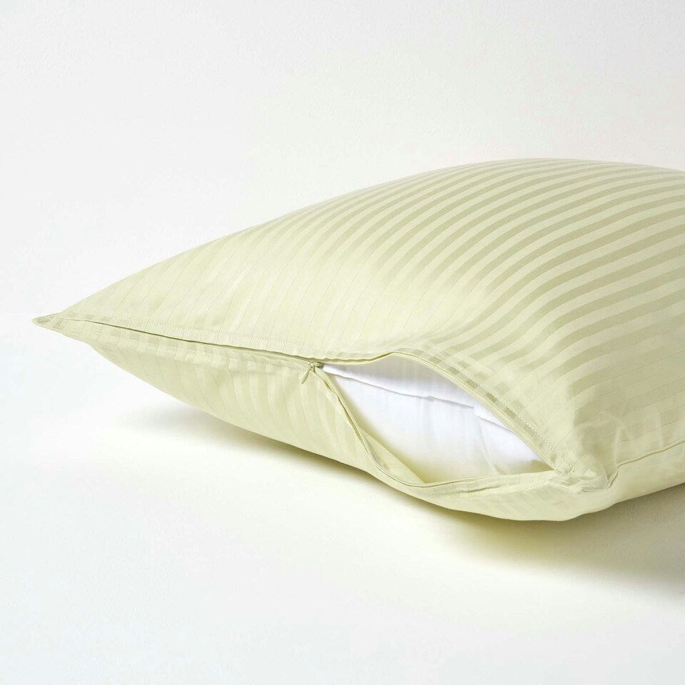 image 1 of Homescapes Sage Green European Size Egyptian Cotton Pillowcase 330 TC - 60 x 60 cm Green