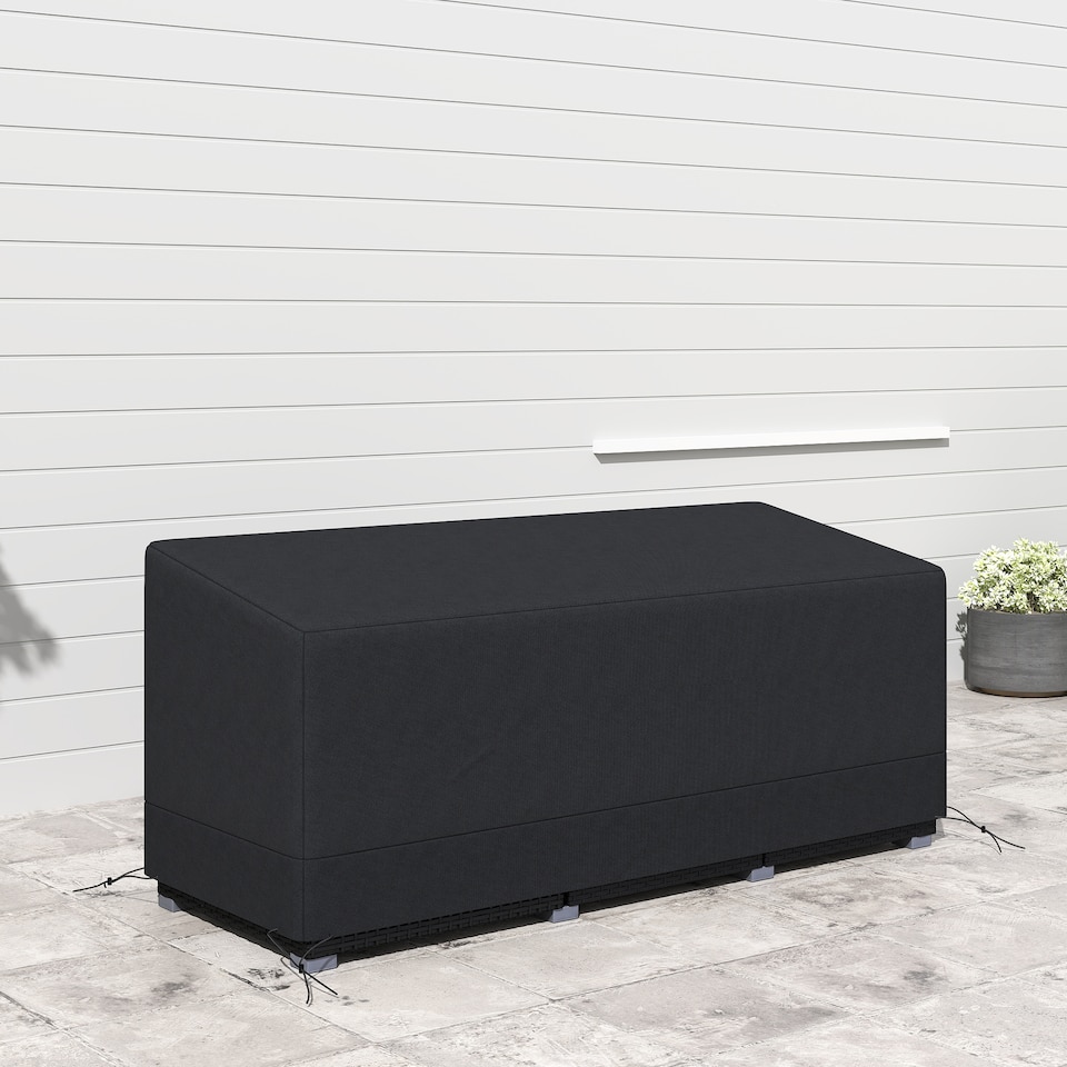 image 1 of Outsunny 190x72x76cm Rectangular Patio Furniture Cover for Chairs Black | Black | Black | 190.5cm x 72cm x 76cm