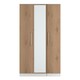 image 1 of Gloucester Tall Triple Mirrored Wardrobe in Slatted Effect & White (Ready Assembled) | White | Slatted Effect & White