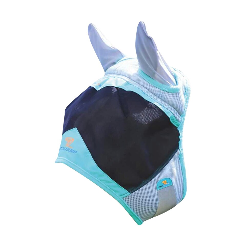 image 1 of Shires Air Motion Horse Fly Mask With Ears - Aqua Blue - Pony
