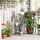 image 8 of Outsunny 4 Tiered Plant Pot Stand, Metal Plant Shelf for Living Room | Black | Black