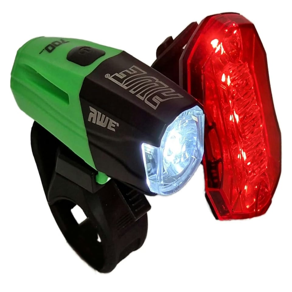 image 1 of AWE AWE700 Superbright Bike Light Set, Front 700lms USB & Rear x 5 Red (SMD) LEDs