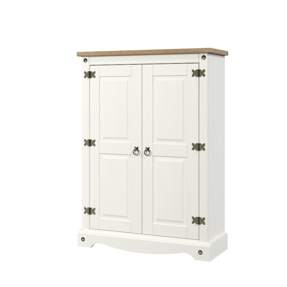 image 1 of Core Products Corona White, 2 Door Cupboard Unit H110cm x W80cm x D29.6cm White