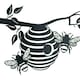 image 4 of Black Metal Beehive Tree Silhouette with Fixing Plate Decor Garden Ornament Gift