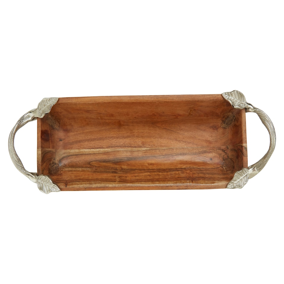 image 1 of Interiors by Premier Acacia Wood Rectangular Dish, Wooden Serving Tray, Elegant Food Platter, Polished Timber Display Board