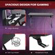 image 4 of HOMCOM Gaming Desk Cup Headphone Holder Adjustable Feet Home Black