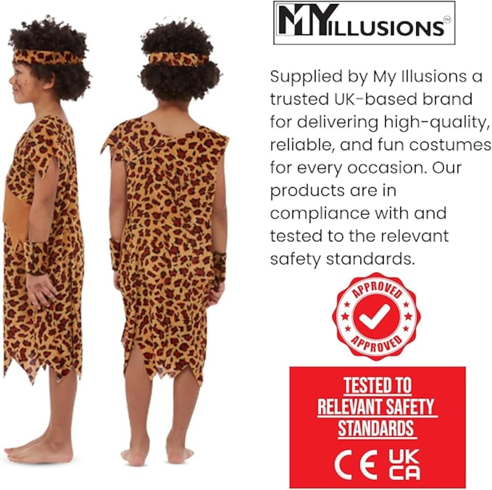 image 1 of Cave Boy Kids Fancy Dress Stone Age Prehistoric Caveman Kids Book Day Costume(4-6 Years)