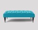 image 1 of Alyana 180cm Rectangle Ottoman Bench with Wooden Legs- Teal Plush Velvet Chesterfield Upholstered Footstool