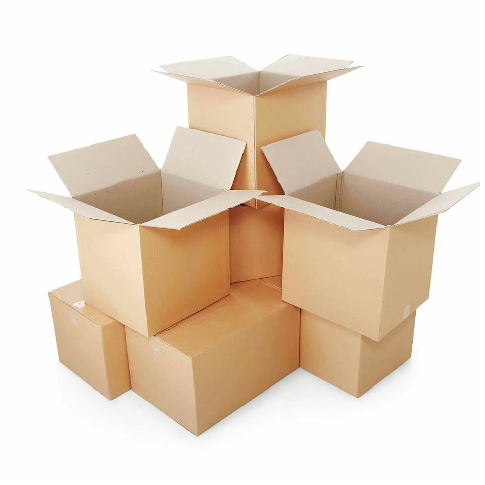 image 1 of 100 x Single Wall 18 x 12 x 3" (457x305x76mm) Strong Cardboard Shipping Boxes For House Moving & Storage Brown