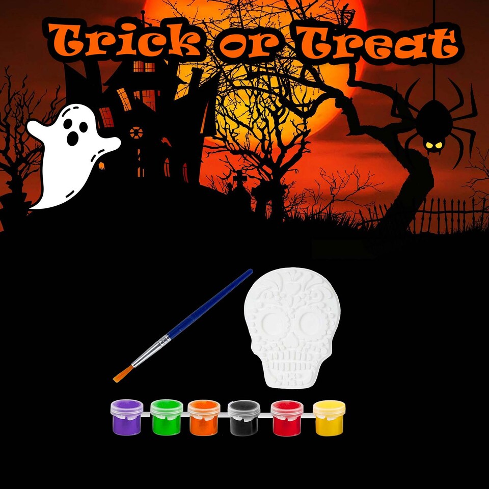 image 1 of PMS Halloween Skull Paint Kit 23.5cm - Party Decorations