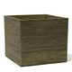 image 1 of Primrose Cube Square Flower Pot Rustic Outdoor Wood-Effect Resin Planter 36cm