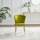 image 4 of Furniturebox Danica Dining Chair Green Velvet Gold Legs x 2
